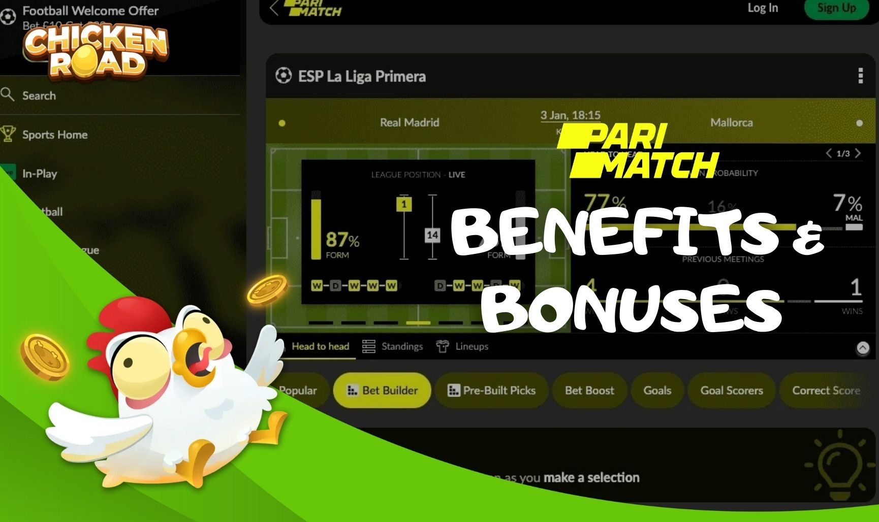 Benefits & Bonuses for Chicken Road Players on Parimatch India