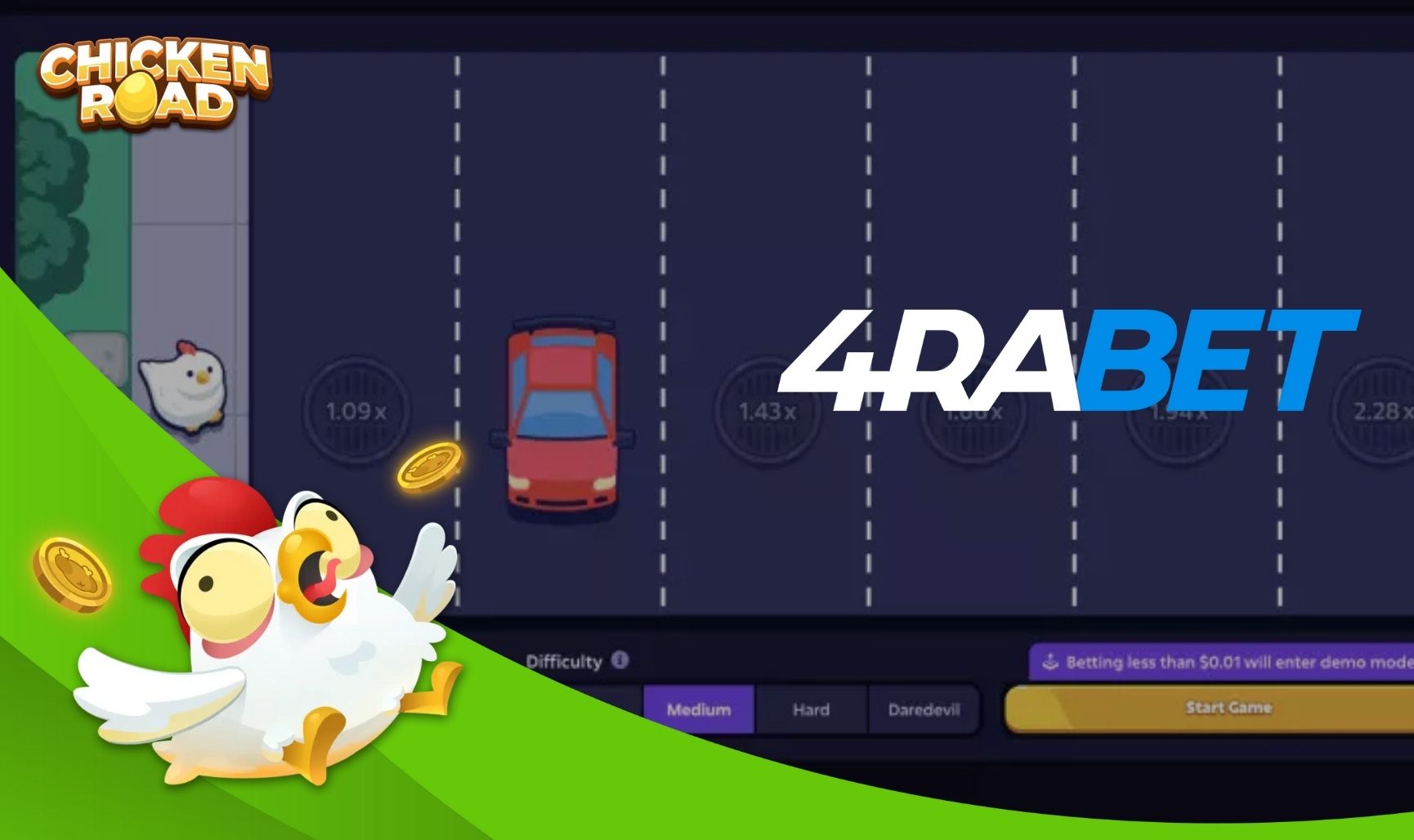Information about Chicken Road Game at 4rabet India website
